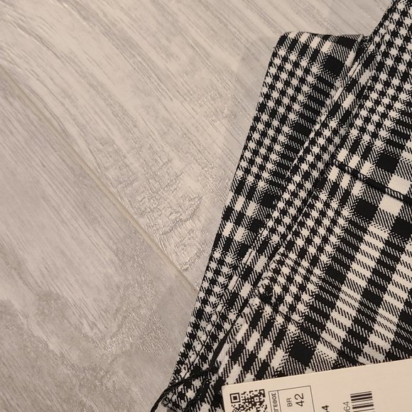 New Zara plaid pants black and white size 10 - Picture 3 of 4